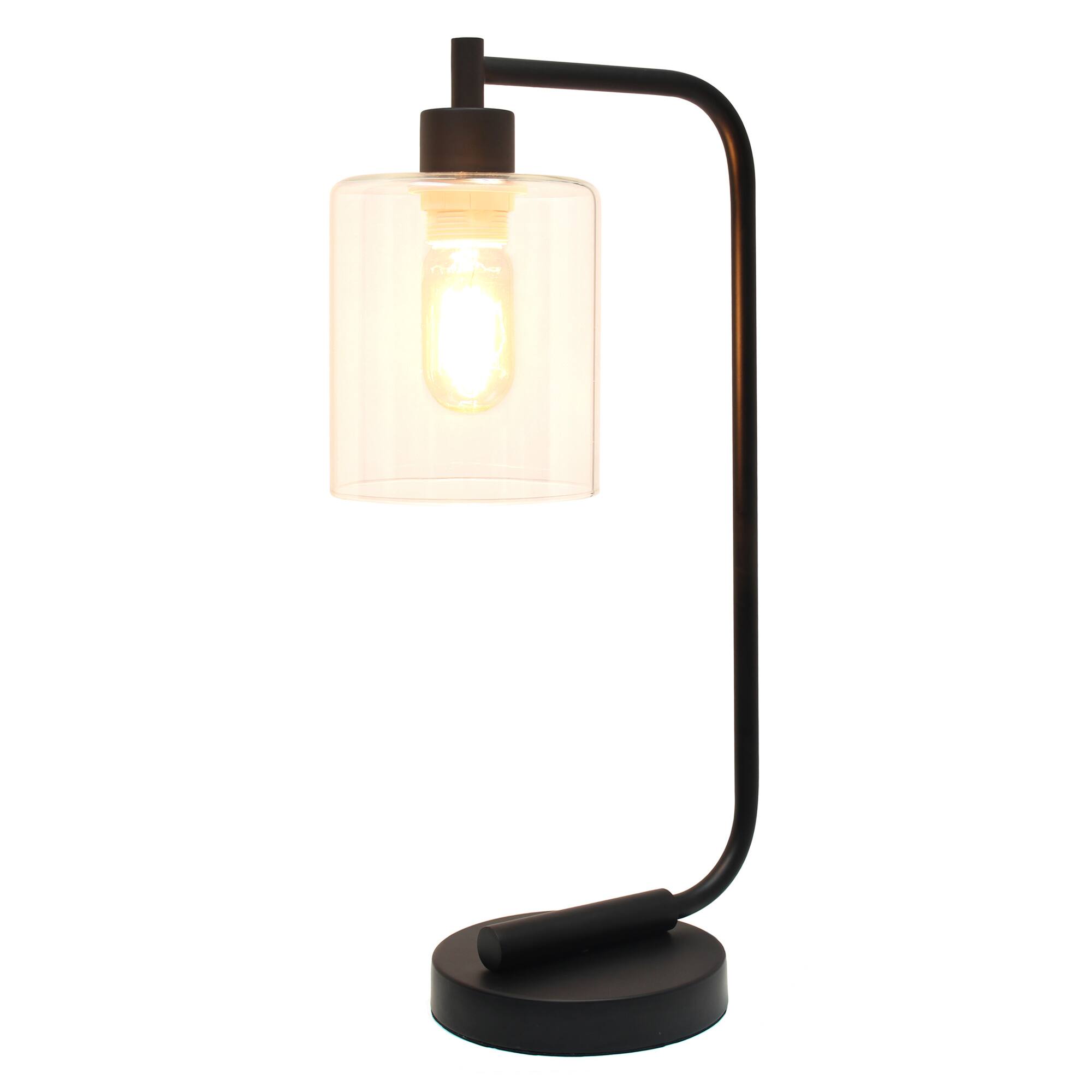 Lalia Home Modern Iron Desk Lamp with Glass Shade